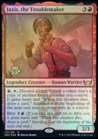 Jaxis, the Troublemaker [Streets of New Capenna Prerelease Promos] MTG Single Magic: The Gathering    | Red Claw Gaming