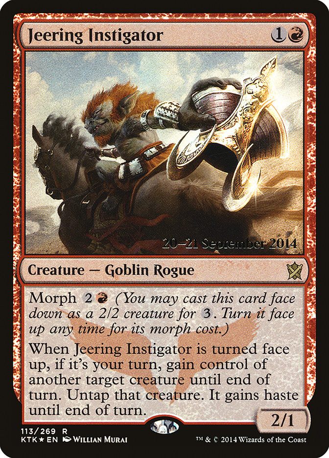 Jeering Instigator [Khans of Tarkir Prerelease Promos] MTG Single Magic: The Gathering    | Red Claw Gaming
