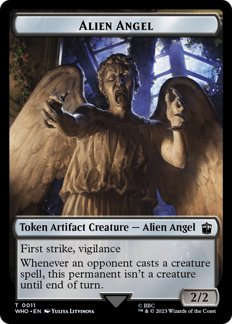 Alien Angel // Mutant Double-Sided Token [Doctor Who Tokens] MTG Single Magic: The Gathering    | Red Claw Gaming