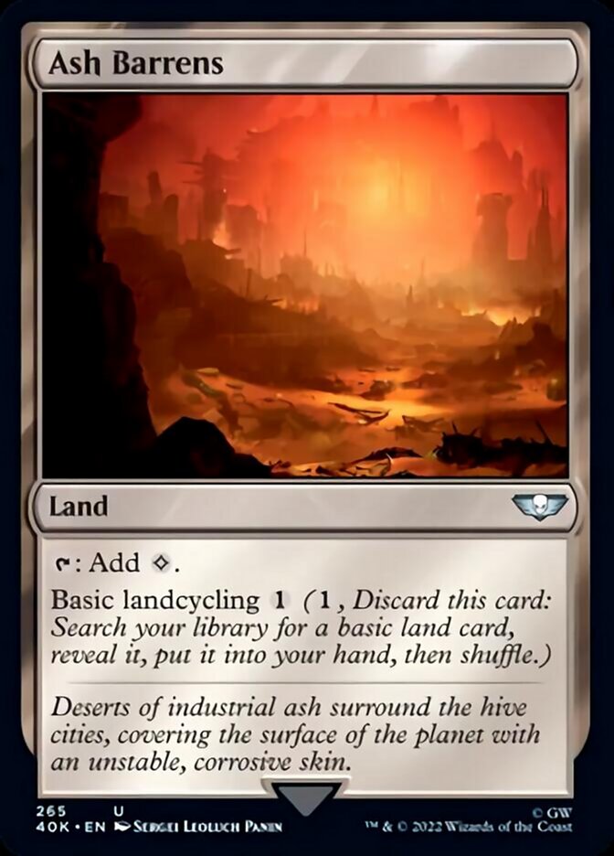 Ash Barrens (Surge Foil) [Warhammer 40,000] MTG Single Magic: The Gathering    | Red Claw Gaming