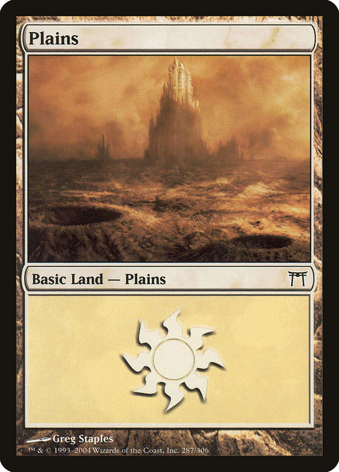 Plains (287) [Champions of Kamigawa] MTG Single Magic: The Gathering    | Red Claw Gaming