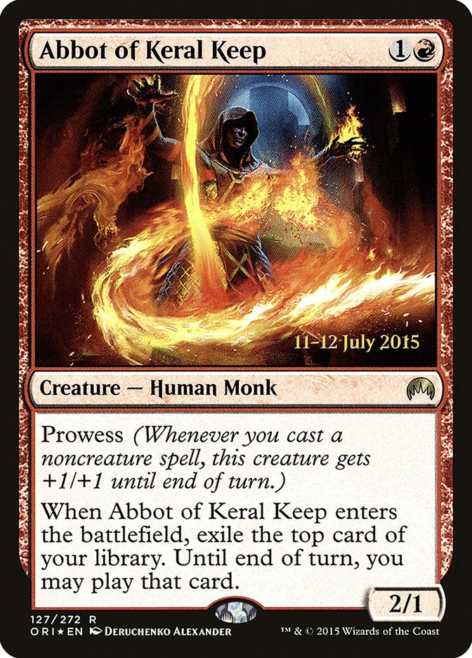 Abbot of Keral Keep [Magic Origins Prerelease Promos] MTG Single Magic: The Gathering    | Red Claw Gaming