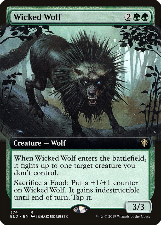 Wicked Wolf (Extended Art) [Throne of Eldraine] MTG Single Magic: The Gathering    | Red Claw Gaming