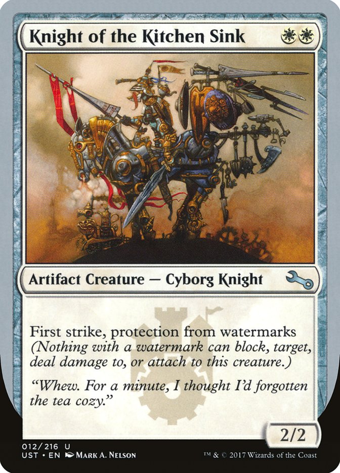 Knight of the Kitchen Sink ("protection from watermarks") [Unstable] MTG Single Magic: The Gathering    | Red Claw Gaming