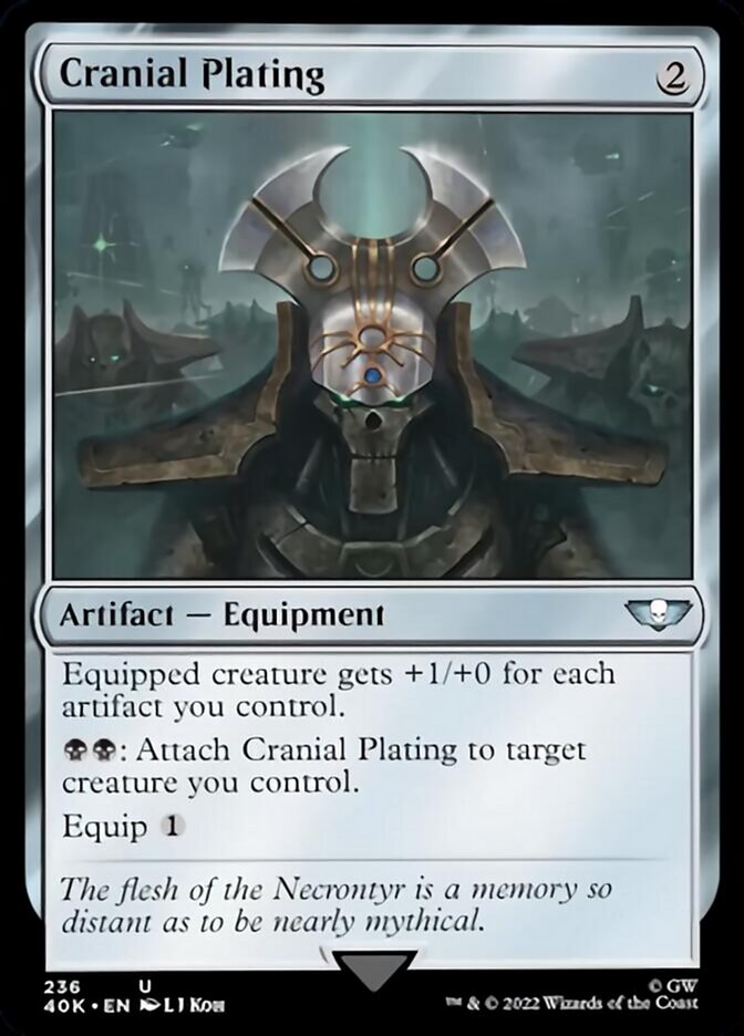 Cranial Plating (Surge Foil) [Warhammer 40,000] MTG Single Magic: The Gathering    | Red Claw Gaming