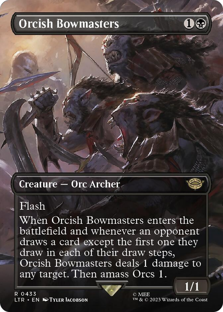 Orcish Bowmasters (Borderless Alternate Art) [The Lord of the Rings: Tales of Middle-Earth] MTG Single Magic: The Gathering    | Red Claw Gaming