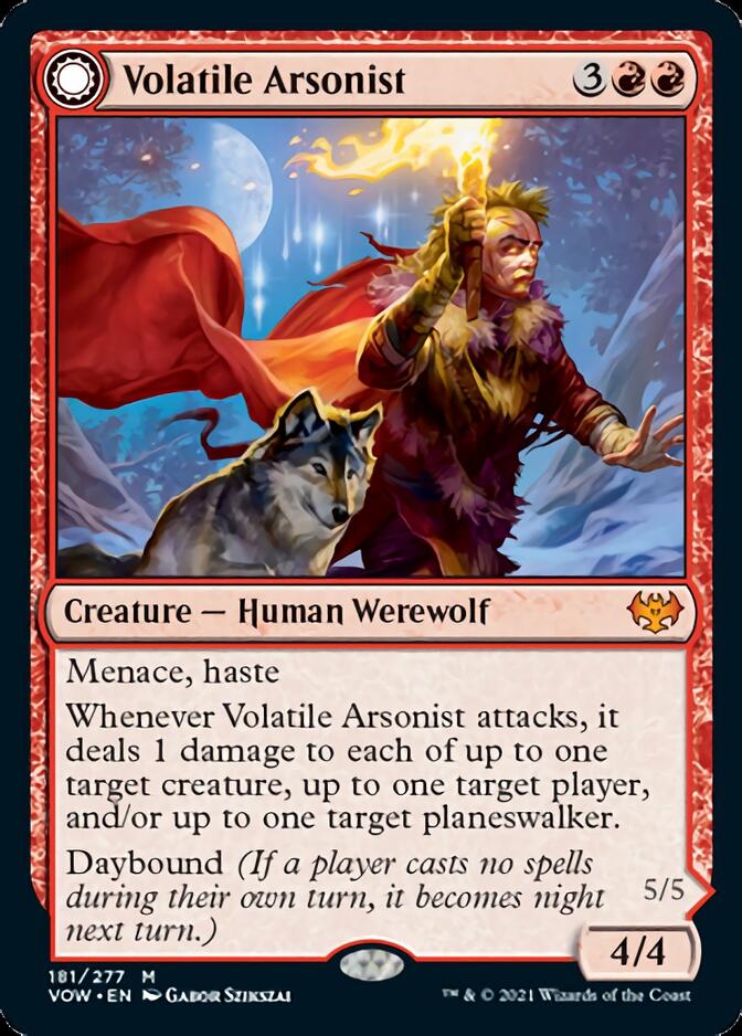 Volatile Arsonist // Dire-Strain Anarchist [Innistrad: Crimson Vow] MTG Single Magic: The Gathering    | Red Claw Gaming