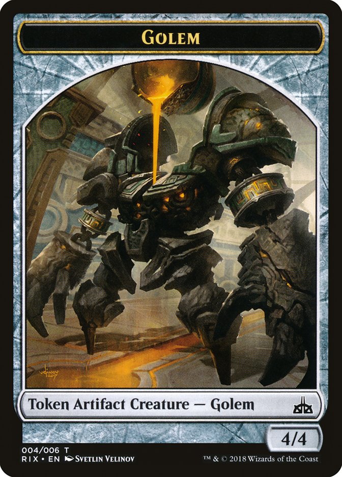 Golem Token [Rivals of Ixalan Tokens] MTG Single Magic: The Gathering    | Red Claw Gaming