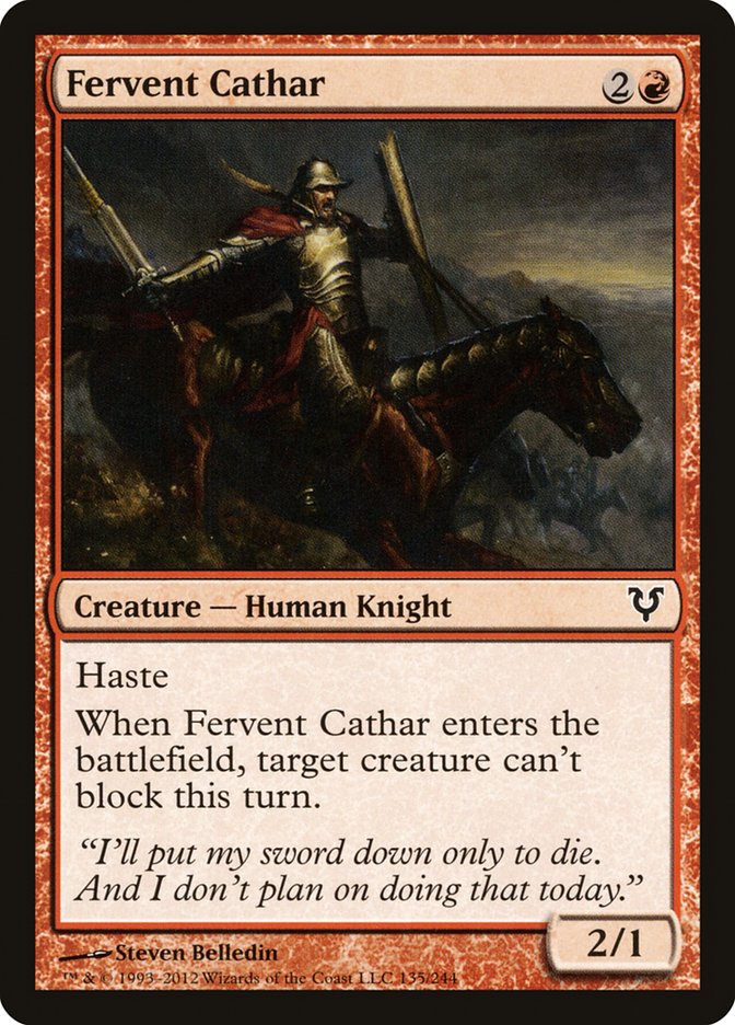 Fervent Cathar [Avacyn Restored] MTG Single Magic: The Gathering    | Red Claw Gaming
