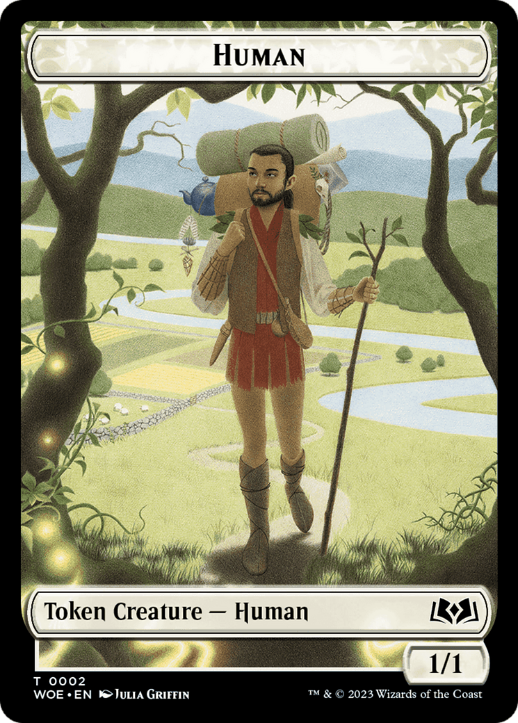 Human // Food (0010) Double-Sided Token [Wilds of Eldraine Tokens] MTG Single Magic: The Gathering    | Red Claw Gaming