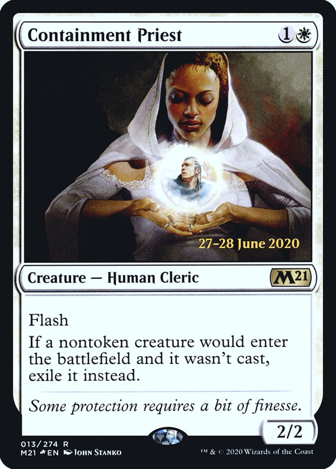 Containment Priest [Core Set 2021 Prerelease Promos] MTG Single Magic: The Gathering    | Red Claw Gaming