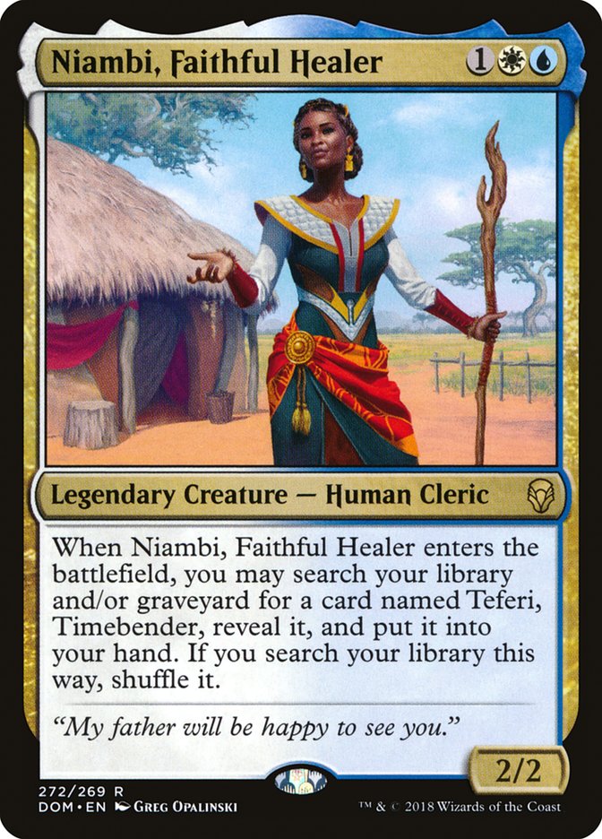 Niambi, Faithful Healer [Dominaria] MTG Single Magic: The Gathering    | Red Claw Gaming