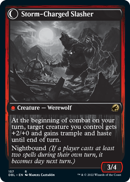 Reckless Stormseeker // Storm-Charged Slasher [Innistrad: Double Feature] MTG Single Magic: The Gathering    | Red Claw Gaming