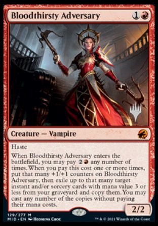 Bloodthirsty Adversary (Promo Pack) [Innistrad: Midnight Hunt Promos] MTG Single Magic: The Gathering    | Red Claw Gaming