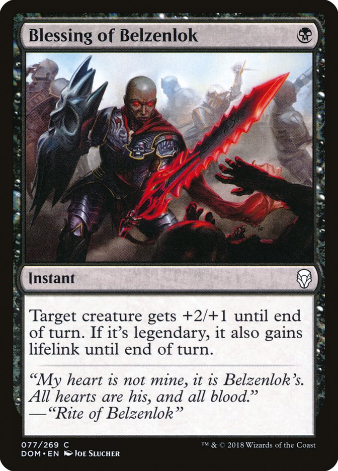 Blessing of Belzenlok [Dominaria] MTG Single Magic: The Gathering    | Red Claw Gaming