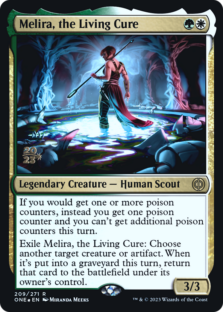 Melira, the Living Cure [Phyrexia: All Will Be One Prerelease Promos] MTG Single Magic: The Gathering    | Red Claw Gaming
