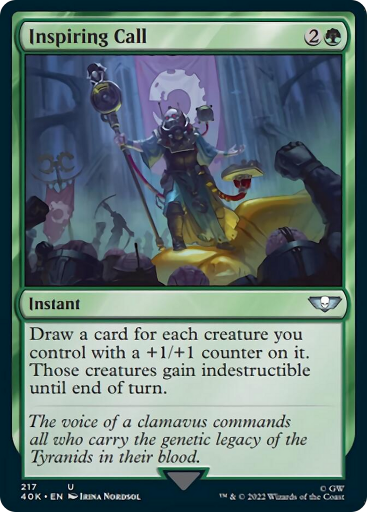 Inspiring Call (Surge Foil) [Warhammer 40,000] MTG Single Magic: The Gathering    | Red Claw Gaming