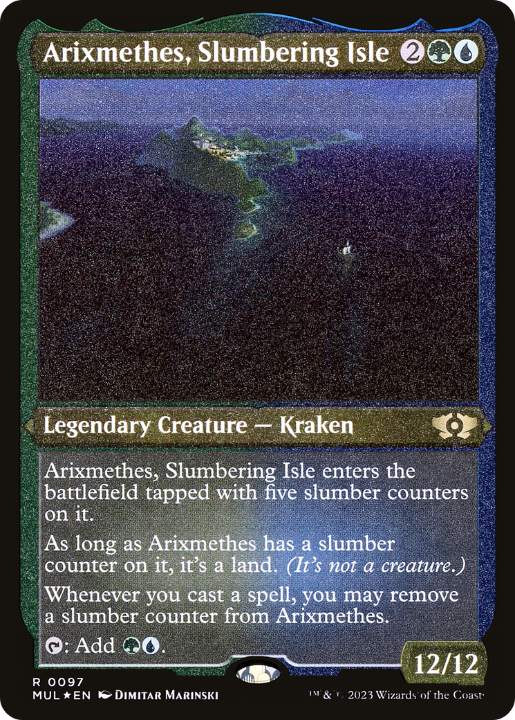 Arixmethes, Slumbering Isle (Foil Etched) [Multiverse Legends] MTG Single Magic: The Gathering    | Red Claw Gaming