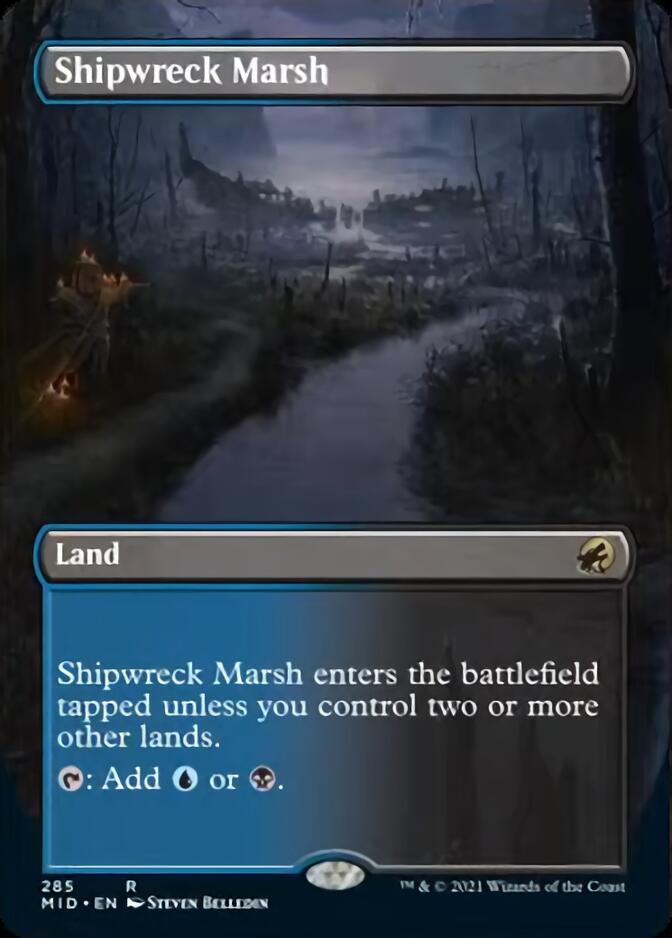 Shipwreck Marsh (Borderless Alternate Art) [Innistrad: Midnight Hunt] MTG Single Magic: The Gathering    | Red Claw Gaming