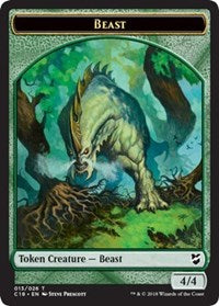 Beast (013) // Plant Double-Sided Token [Commander 2018 Tokens] MTG Single Magic: The Gathering    | Red Claw Gaming