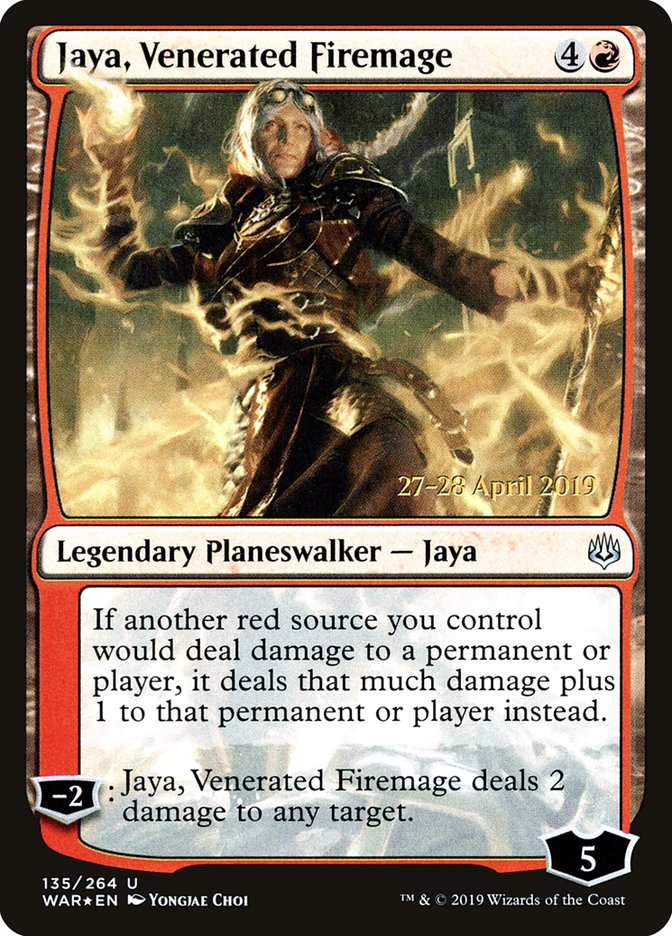 Jaya, Venerated Firemage [War of the Spark Prerelease Promos] MTG Single Magic: The Gathering    | Red Claw Gaming