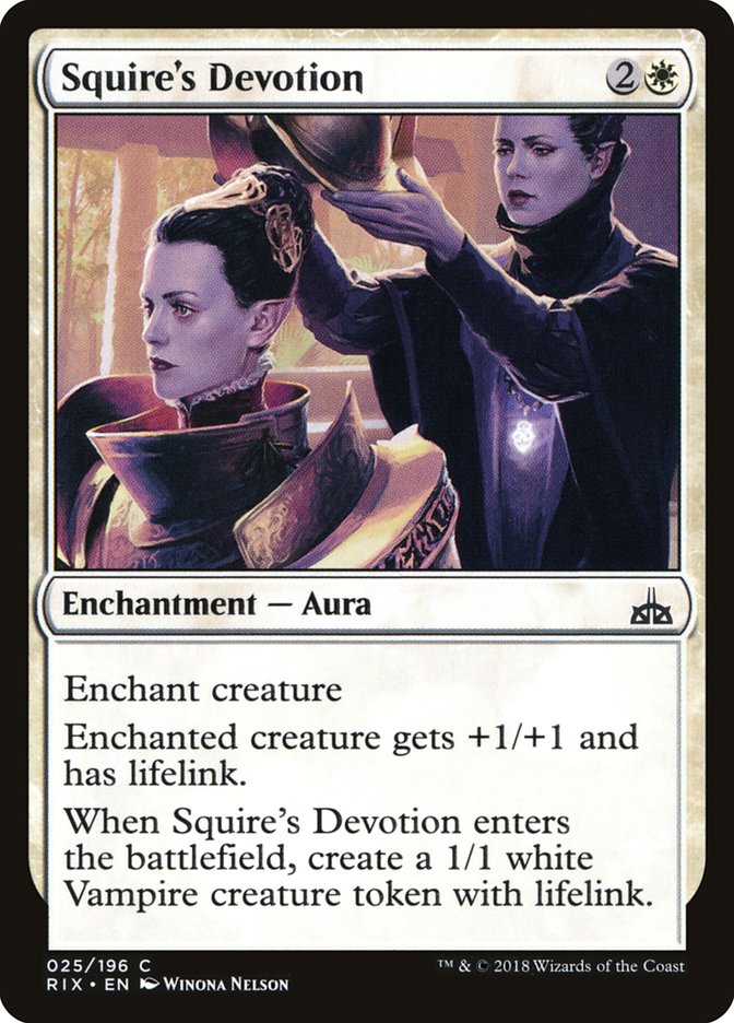 Squire's Devotion [Rivals of Ixalan] MTG Single Magic: The Gathering    | Red Claw Gaming