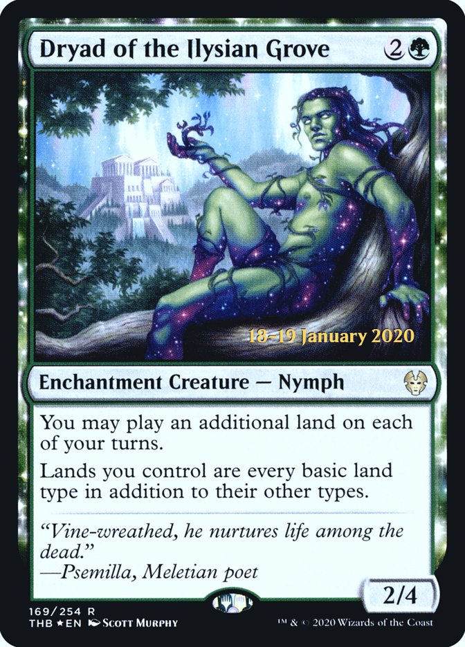 Dryad of the Ilysian Grove [Theros Beyond Death Prerelease Promos] MTG Single Magic: The Gathering    | Red Claw Gaming
