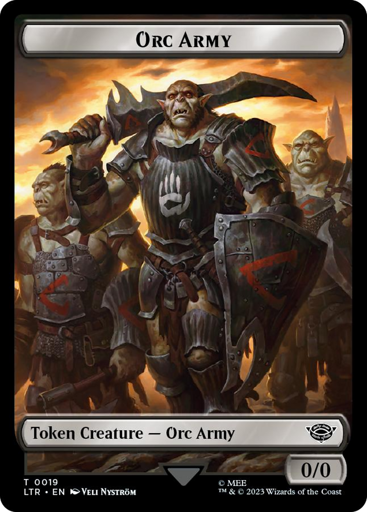 Orc Army (0019) // Food (0024) Double-Sided Token (Surge Foil) [The Lord of the Rings: Tales of Middle-Earth Tokens] MTG Single Magic: The Gathering    | Red Claw Gaming