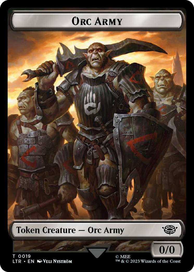 Orc Army (0019) // Food (0022) Double-Sided Token (Surge Foil) [The Lord of the Rings: Tales of Middle-Earth Tokens] MTG Single Magic: The Gathering    | Red Claw Gaming