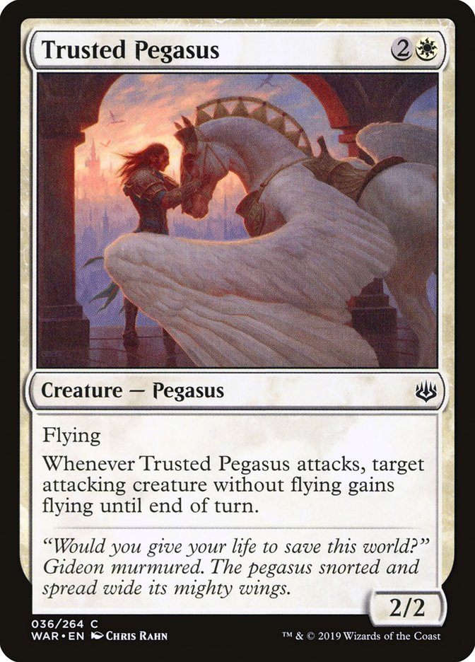 Trusted Pegasus [War of the Spark] MTG Single Magic: The Gathering    | Red Claw Gaming