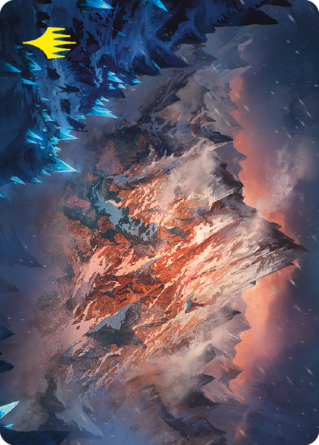 Mountain Art Card (Gold-Stamped Signature) [The Lord of the Rings: Tales of Middle-earth Art Series] MTG Single Magic: The Gathering    | Red Claw Gaming