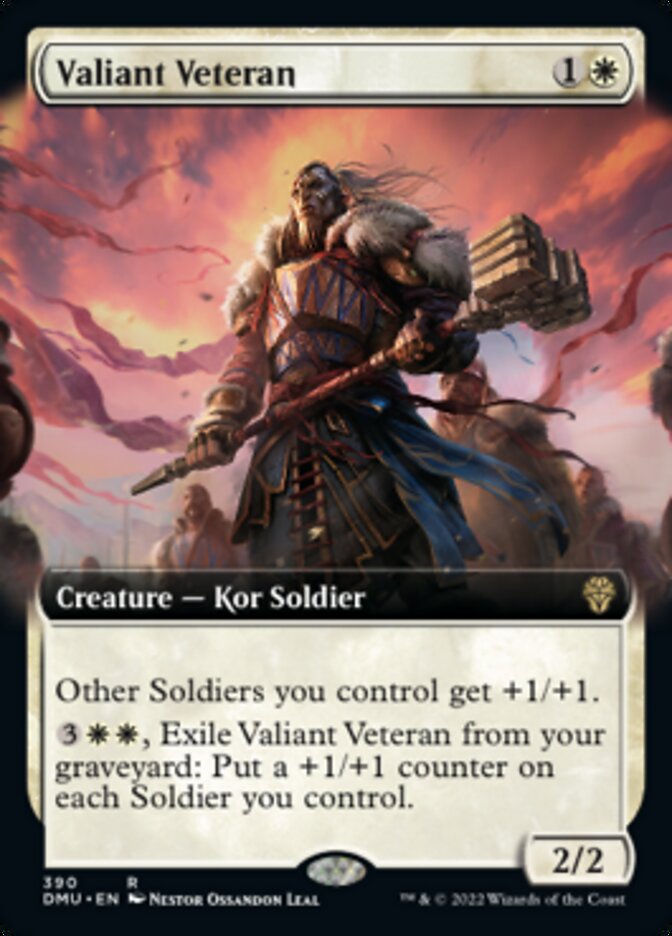 Valiant Veteran (Extended Art) [Dominaria United] MTG Single Magic: The Gathering    | Red Claw Gaming