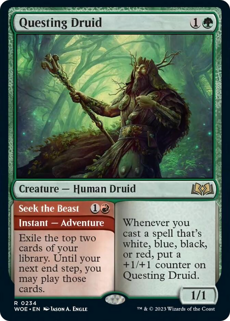 Questing Druid // Seek the Beast [Wilds of Eldraine] MTG Single Magic: The Gathering    | Red Claw Gaming