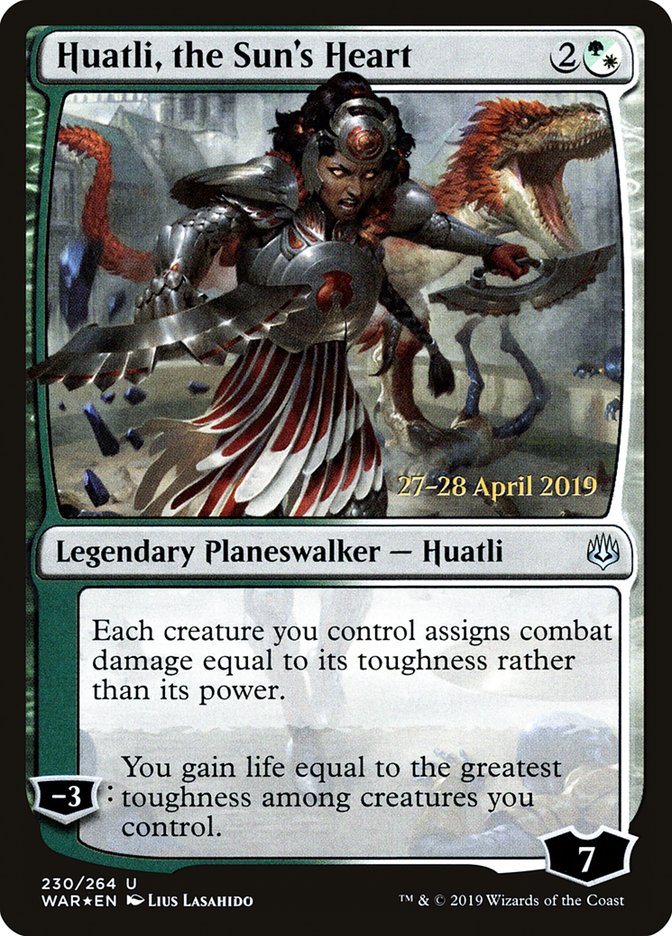 Huatli, the Sun's Heart [War of the Spark Prerelease Promos] MTG Single Magic: The Gathering    | Red Claw Gaming