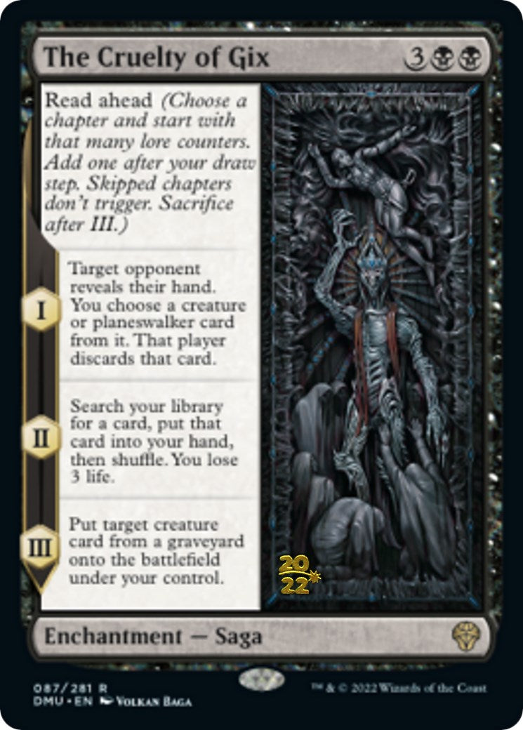 The Cruelty of Gix [Dominaria United Prerelease Promos] MTG Single Magic: The Gathering    | Red Claw Gaming
