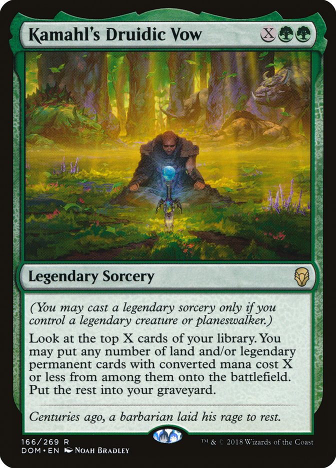 Kamahl's Druidic Vow [Dominaria] MTG Single Magic: The Gathering    | Red Claw Gaming