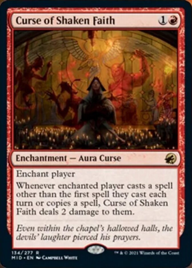 Curse of Shaken Faith [Innistrad: Midnight Hunt] MTG Single Magic: The Gathering    | Red Claw Gaming