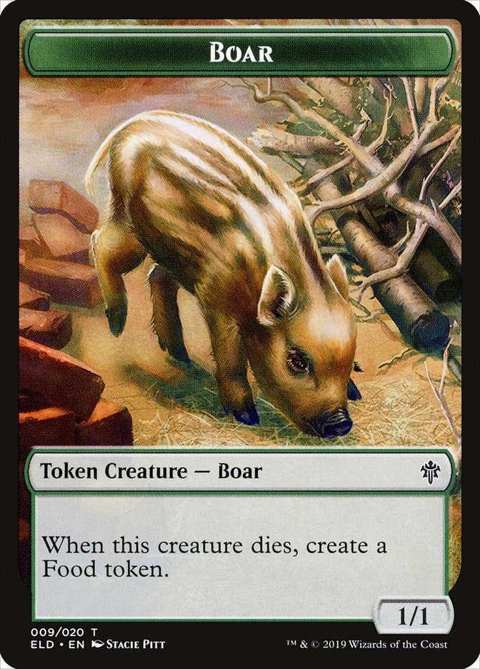 Boar Token [Throne of Eldraine Tokens] MTG Single Magic: The Gathering    | Red Claw Gaming