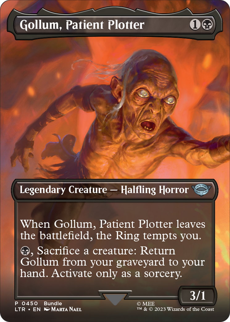 Gollum, Patient Plotter (Borderless Alternate Art) [The Lord of the Rings: Tales of Middle-Earth] MTG Single Magic: The Gathering    | Red Claw Gaming