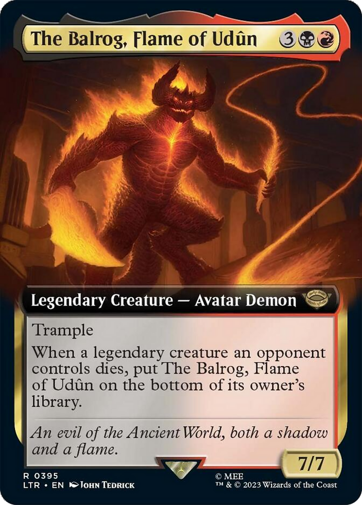 The Balrog, Flame of Udun (Extended Art) [The Lord of the Rings: Tales of Middle-Earth] MTG Single Magic: The Gathering    | Red Claw Gaming