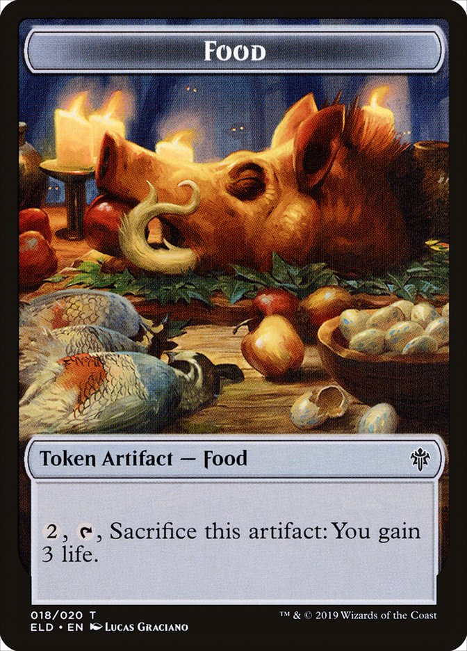 Wolf // Food (18) Double-Sided Token [Throne of Eldraine Tokens] MTG Single Magic: The Gathering    | Red Claw Gaming