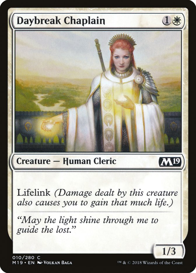 Daybreak Chaplain [Core Set 2019] MTG Single Magic: The Gathering    | Red Claw Gaming