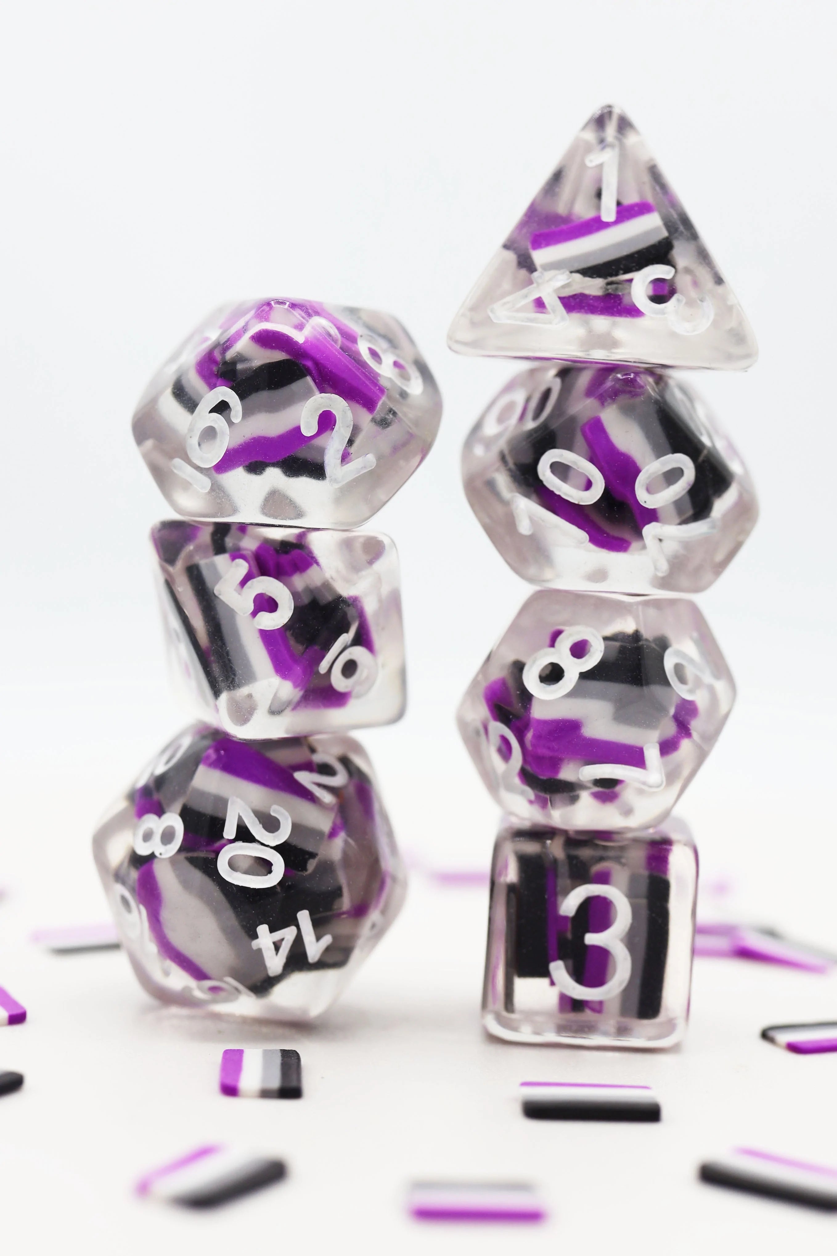 Pride Dice - Asexual Pins Foam Brain Games    | Red Claw Gaming