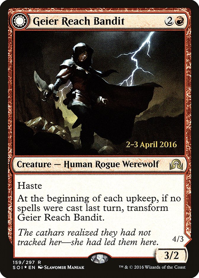 Geier Reach Bandit // Vildin-Pack Alpha [Shadows over Innistrad Prerelease Promos] MTG Single Magic: The Gathering    | Red Claw Gaming