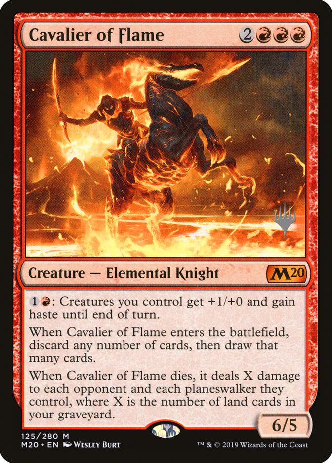 Cavalier of Flame (Promo Pack) [Core Set 2020 Promos] MTG Single Magic: The Gathering    | Red Claw Gaming