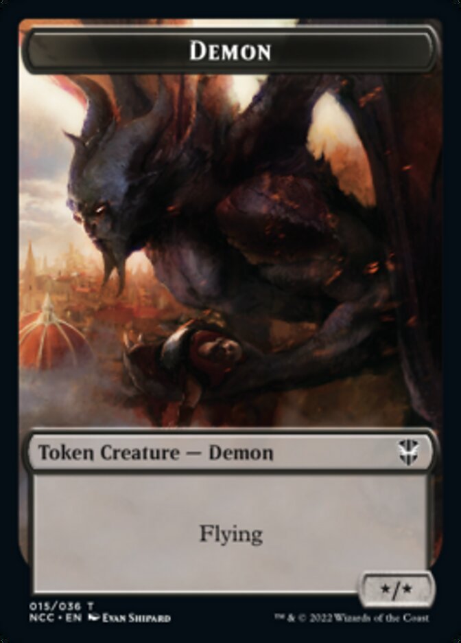Demon // Copy Double-Sided Token [Streets of New Capenna Commander Tokens] MTG Single Magic: The Gathering    | Red Claw Gaming