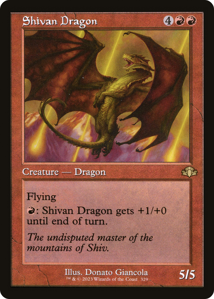 Shivan Dragon (Retro) [Dominaria Remastered] MTG Single Magic: The Gathering    | Red Claw Gaming