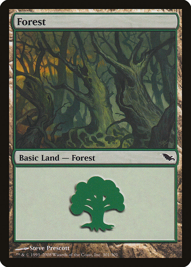 Forest (301) [Shadowmoor] MTG Single Magic: The Gathering    | Red Claw Gaming