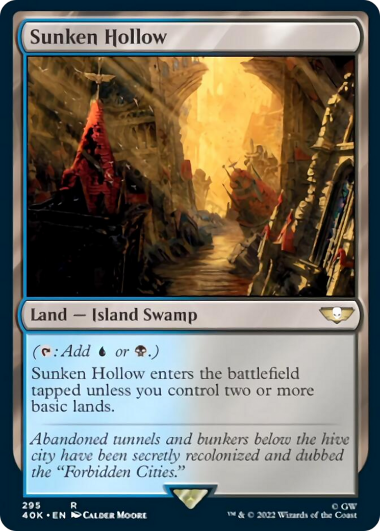 Sunken Hollow (Surge Foil) [Warhammer 40,000] MTG Single Magic: The Gathering    | Red Claw Gaming
