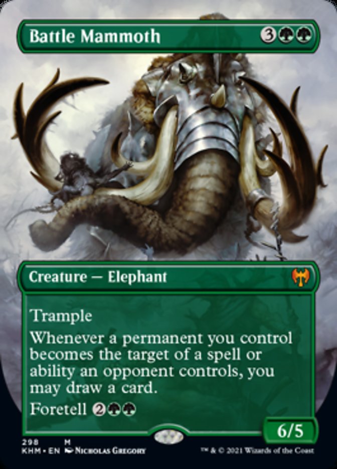 Battle Mammoth (Borderless Alternate Art) [Kaldheim] MTG Single Magic: The Gathering    | Red Claw Gaming